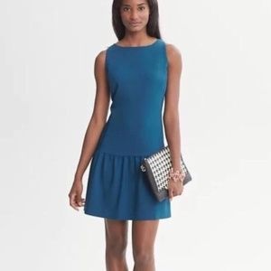 Banana Republic Drop Waist Peacock Blue Dress